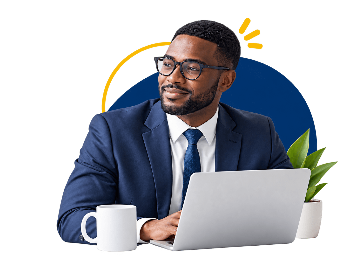 Business professional at a laptop